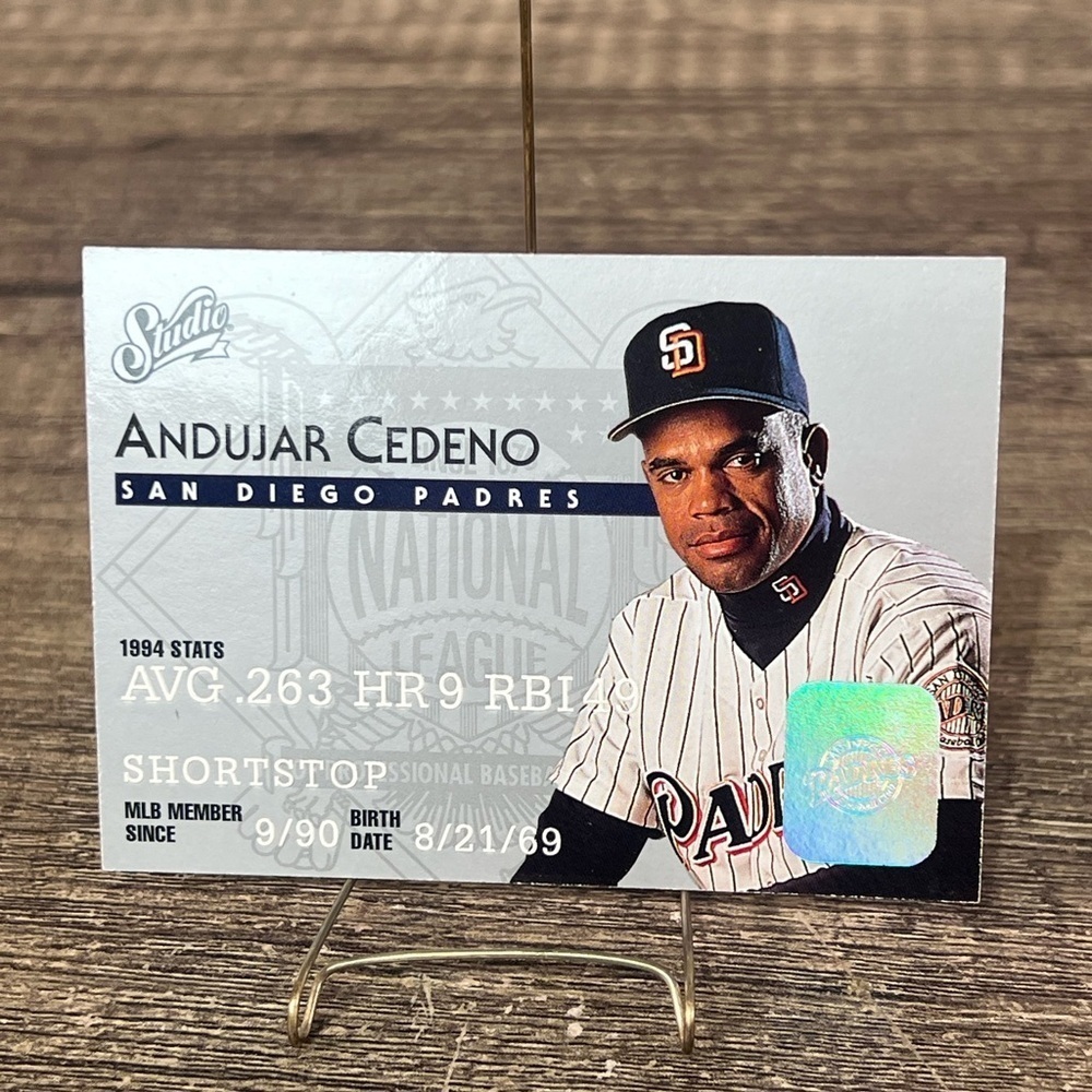 Andujar Cedeno San Diego Padres 1995 Baseball Card Signature